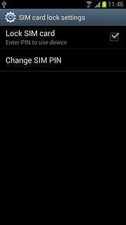 Press Lock SIM card to turn use of PIN on or off.