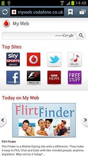 Press the address bar at the top of the display.