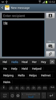 Press the required word to insert it.