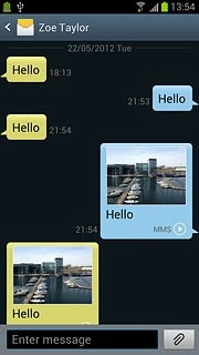 Press and hold the required text message until a pop-up menu is displayed.