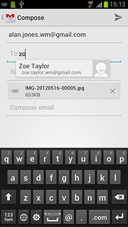 Press the required contact.Write subject and text for your email message.