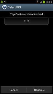 Key in the required phone lock code and press Continue.