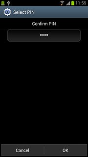 Key in the phone lock code again and press OK.