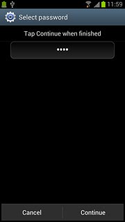 Key in the required phone lock code and press Continue.
