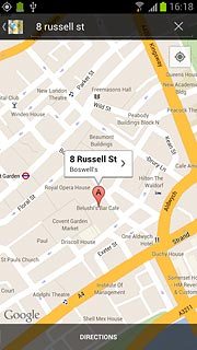 Press the information field above the destination.