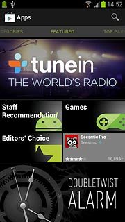 To search by application name:Press the search icon.