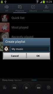 Key in a name for the playlist and press OK.