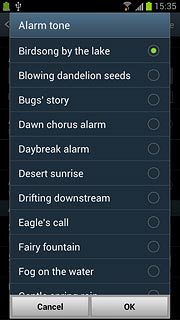 Once you've found an alarm tone you like, press OK.