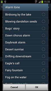 Press the different alarm tones to listen to them.