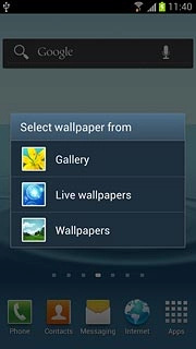 Press Wallpapers, Gallery or Live wallpapers.