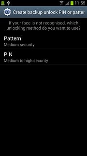 Press Pattern or PIN.