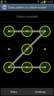 Press Continue.Repeat the selected phone lock code to confirm.