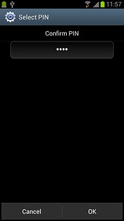 Key in the phone lock code again and press OK.