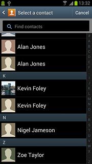 Press the required contact.