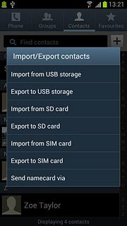 Press Export to SIM card.