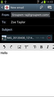 Press the send icon when you've finished your email message.