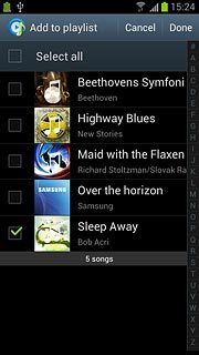 When the box next to an audio file is ticked (V), it's selected.