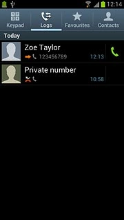 Press the call icon next to the required number.