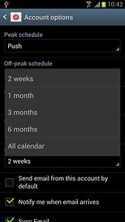 Press the required setting.