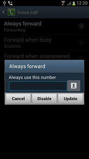 Press Disable.Repeat until all diverts have been cancelled.