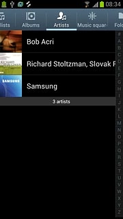Press the required category at the top of the display.Go to the required audio file.