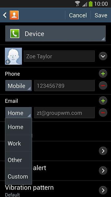 Press the required email type.