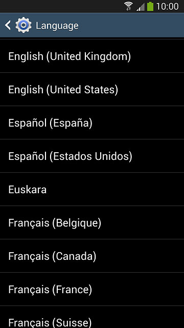 Press the required language.