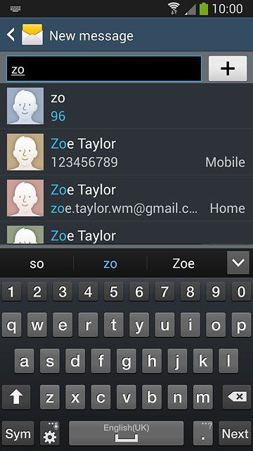 Key in the first letters of the required contact.Matching contacts are displayed.Press the required contact.