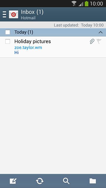 Press the required email message to read it.