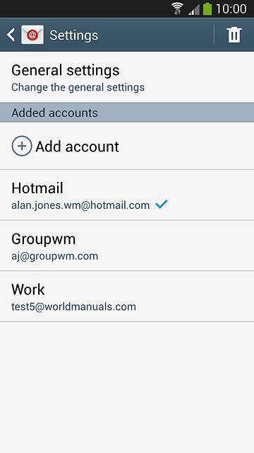 Press the required email account.