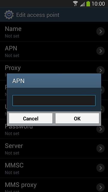 Key in mms.vodafone.net and press OK.
