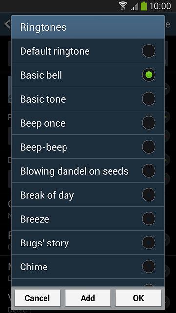 Once you've found a ring tone you like, press OK.
