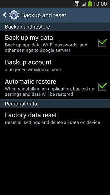 Press Factory data reset.
