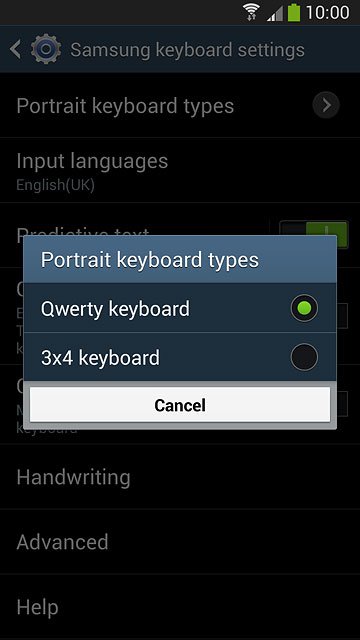 Press Qwerty keyboard.