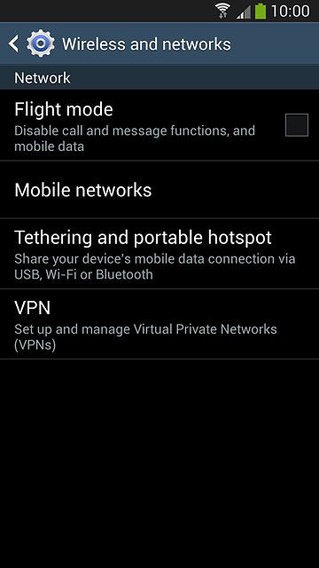 Press Mobile networks.