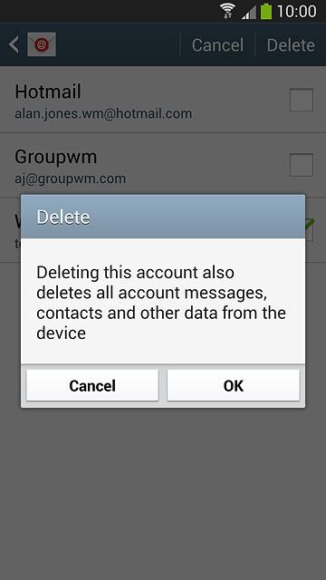 Press OK to confirm.