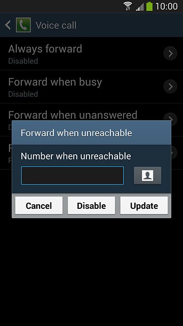 Press Disable.Repeat until all diverts have been cancelled.