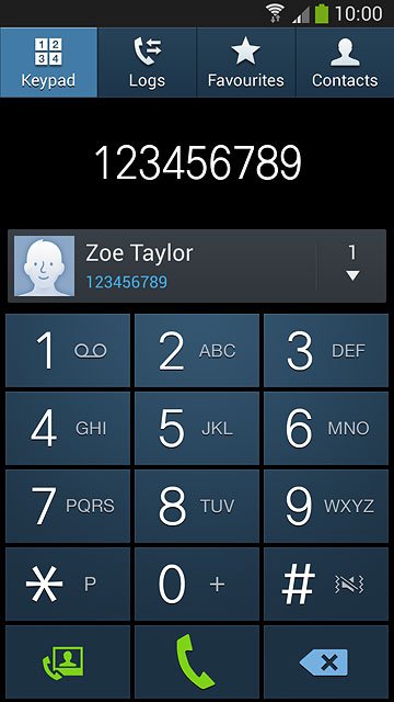Key in the required number and press the call icon.