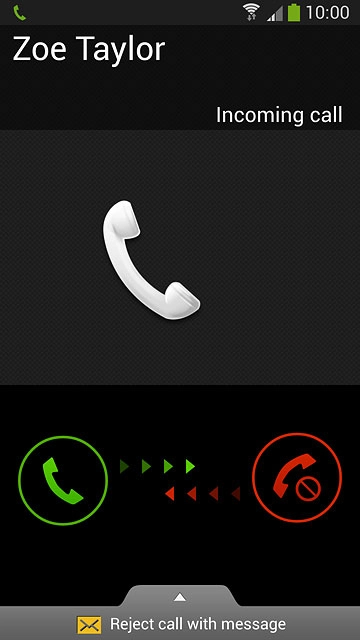 Press and drag the accept call icon right.