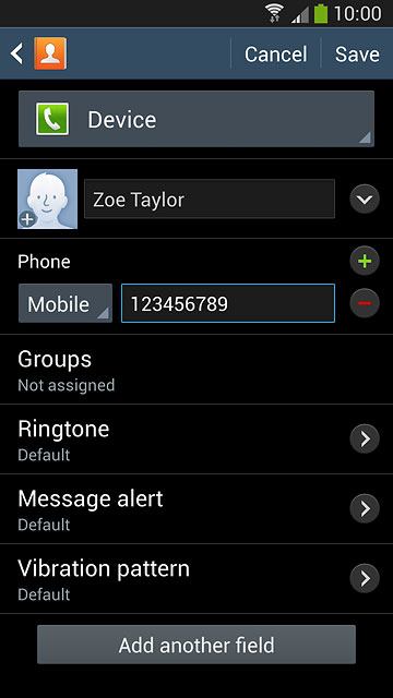 Press the field next to the phone number.