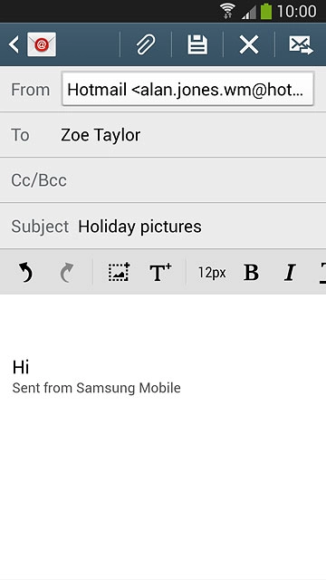 Press the attachment icon.