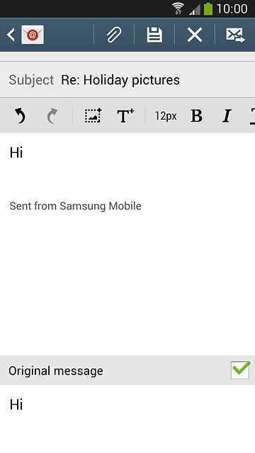Press the send icon.