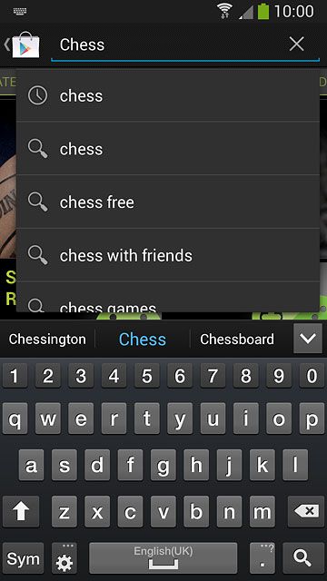 Key in the name of the required app and press the search icon.