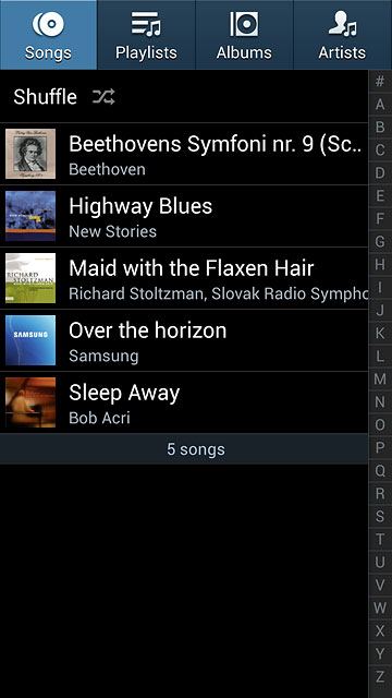 Press the required category.Go to the required audio file or playlist.