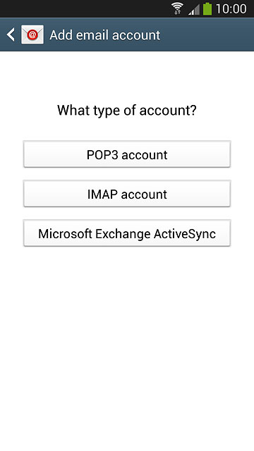 Press Microsoft Exchange ActiveSync.