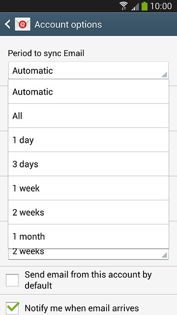 Press the required setting.
