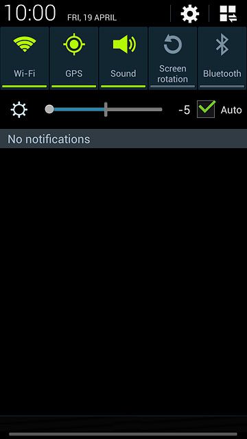 Slide your finger down the display starting from the top edge of your phone.Press the settings icon.