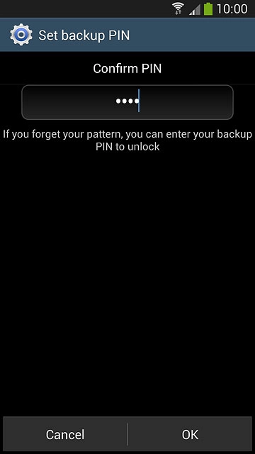 Key in the PIN again and press OK.