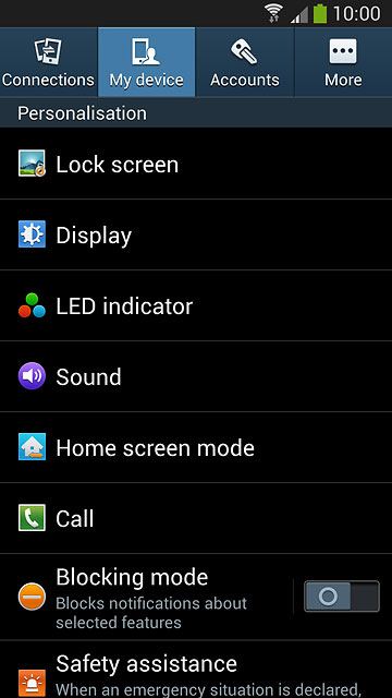 Press the My device tab.