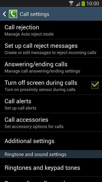 Press Additional settings.After a moment the current settings are displayed.